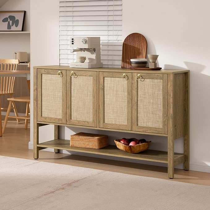 SICOTAS Rattan Sideboard Buffet Cabinet - Image 8