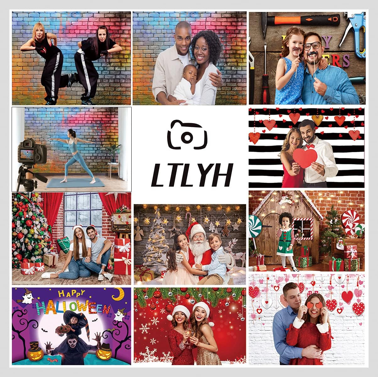 Colorful Graffiti Brick Wall Backdrop 8x8ft – Urban Street Art Background for Photography, Hip Hop Party, Graffiti Theme Event, Studio Wall Decor, Vinyl Photo Booth Banner 081