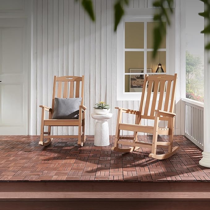 Psilvam Oversized Outdoor Rocking Chair, - Image 5
