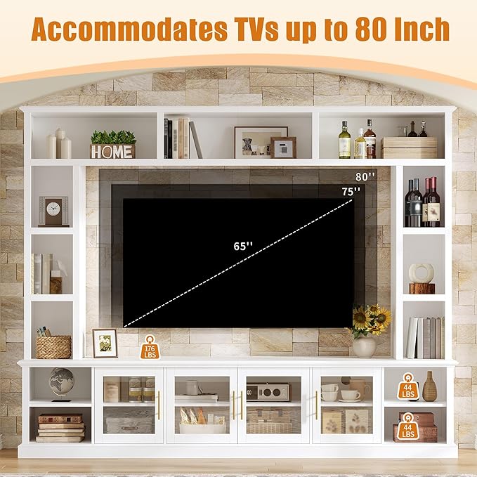 Merax 95" Entertainment Center for TVs up to 80", All-in-One TV Stand - Image 6