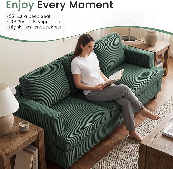 YOUDENOVA 2 Piece Set Comfy Sofa Couch, 3 Seater & Loveseat Sofa - Image 4