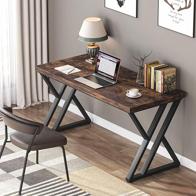 LITTLE TREE 55 Inch Large Simple Industrial Computer Desk Study Writing Table - Image 4