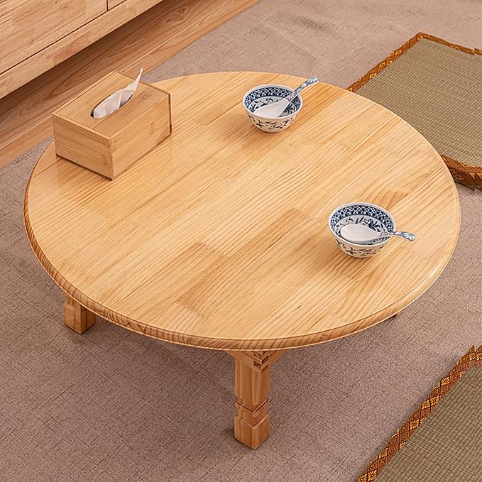 Folding Round Table, Korean Solid Wood Dining Table/Study Table/Coffee - Image 6