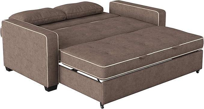 Serta Ainsley Loveseat with Pull Out Sleeper Microfiber Java Full - Image 12