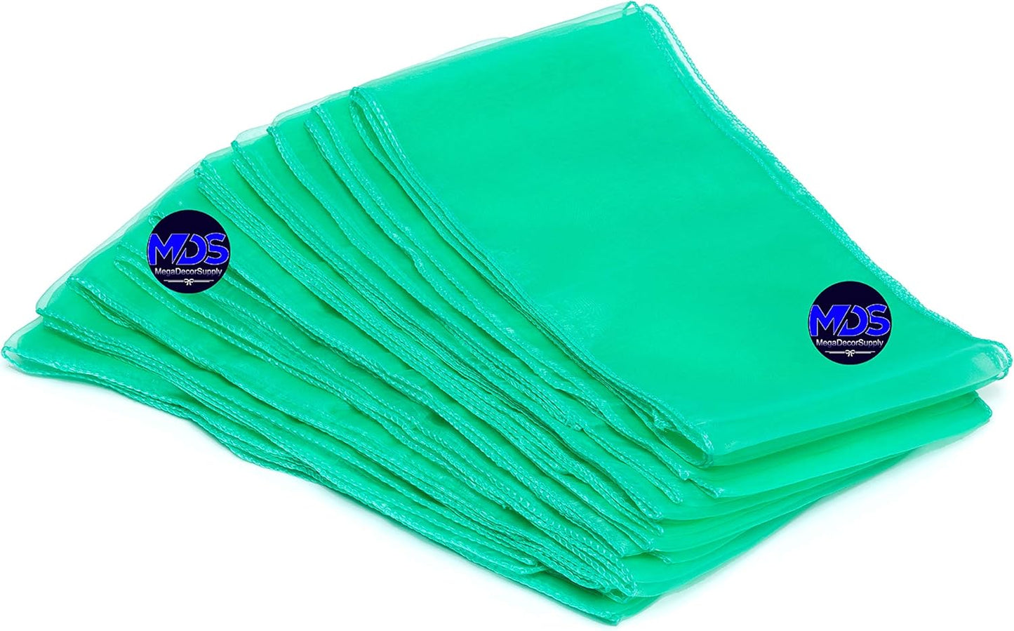 MDS Pack of 100 PCS Organza Chair Sashes Wider Dining Chair Bows Ribbon Tie Back for Wedding Party Birthday Bridal Shower Reception Event Banquet Home Chair Cover Decoration - Mint