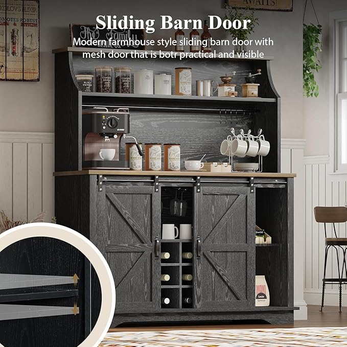 REVOMINCA 47 Inch Farmhouse Coffee Bar Cabinet - Image 5