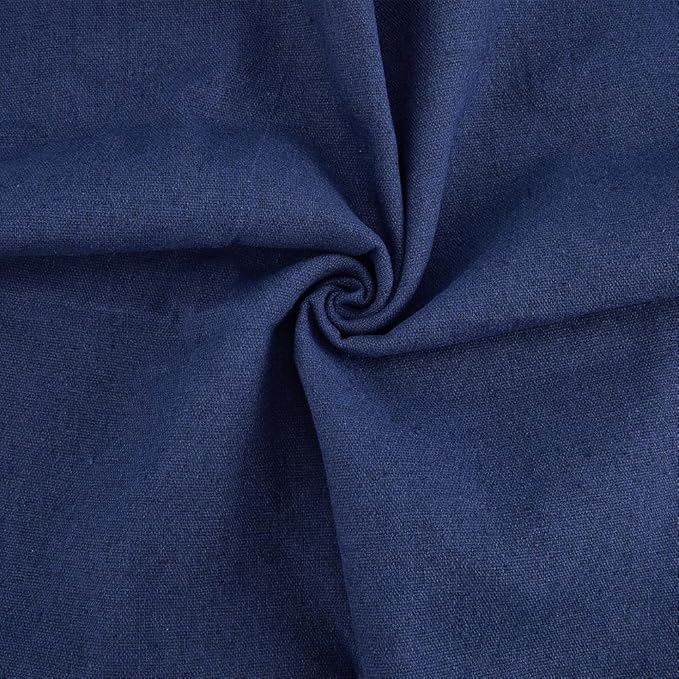 59 Inch Navy Blue Linen Cotton Quilting Fabric by The Yard Canvas Embroidery by CABODYALS