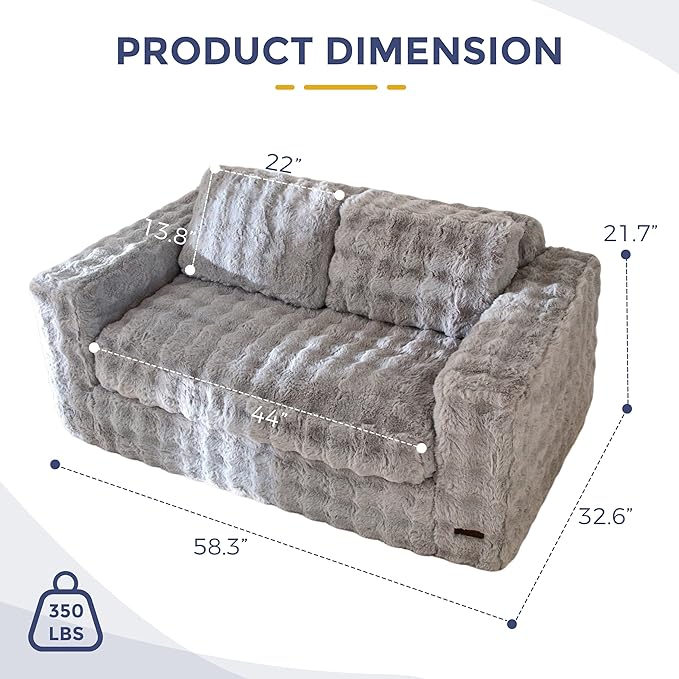 MAXYOYO Loveseat Sofa for Living Room, Small Sofa Couch Tufted Boneless Couch - Image 2