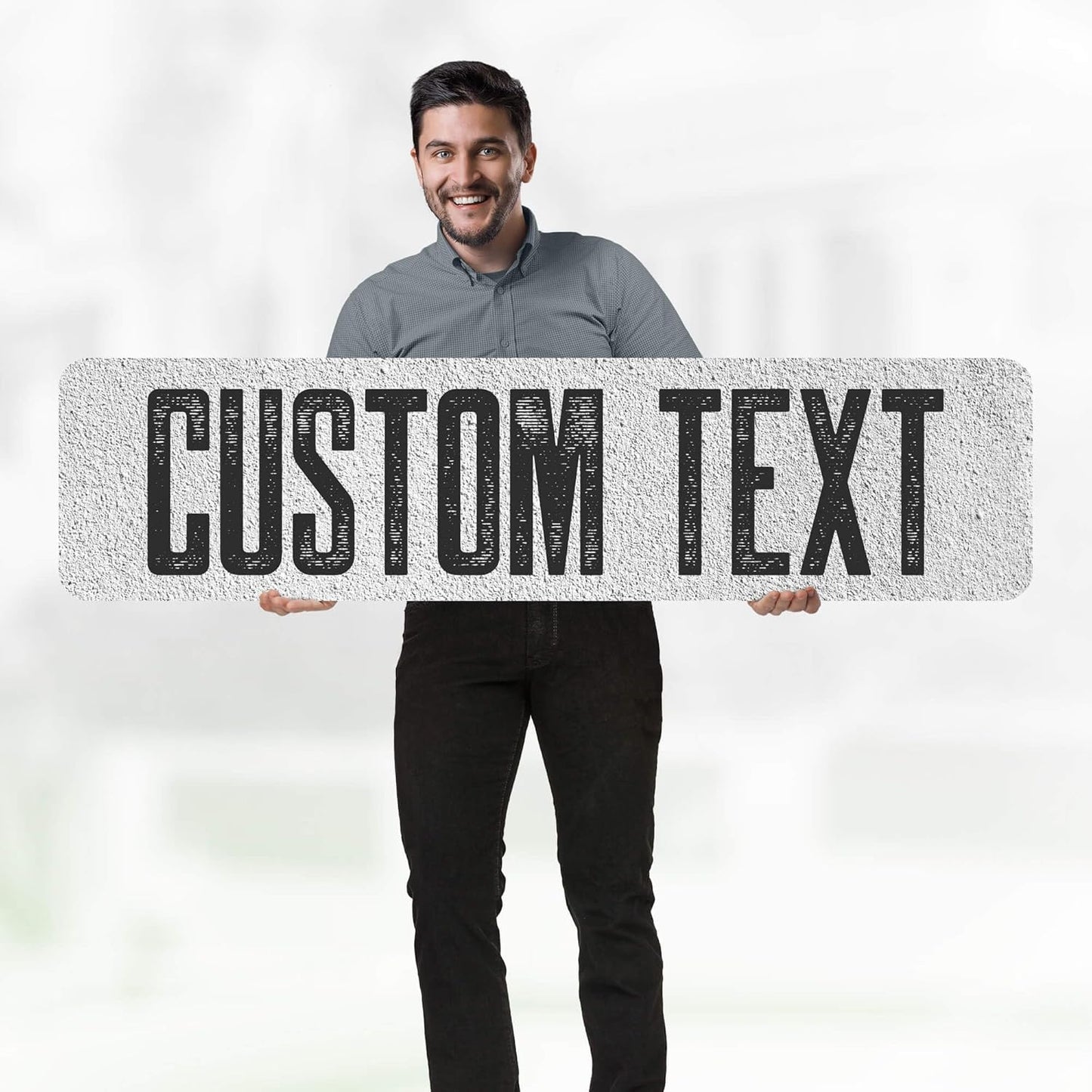 Custom Sign, Custom Street Sign, 11 Font Colors, 13 Font Styles, 4 Hole Options, 22 Sizes, 12x48 Inches, Rust Free DiBound, Fade Resistant, Made in USA by My Sign Center (Concrete)