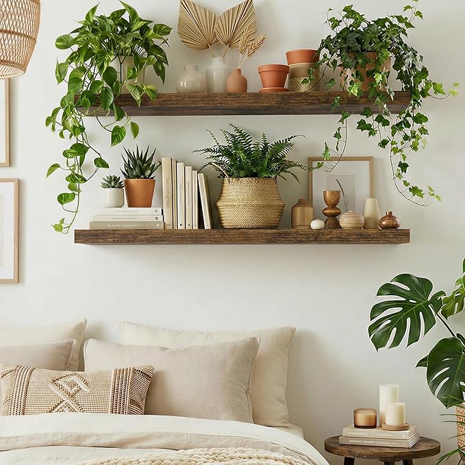 Dreamland 48 inch Floating Shelves, Rustic Wood Floating Wall Shelf - Image 6