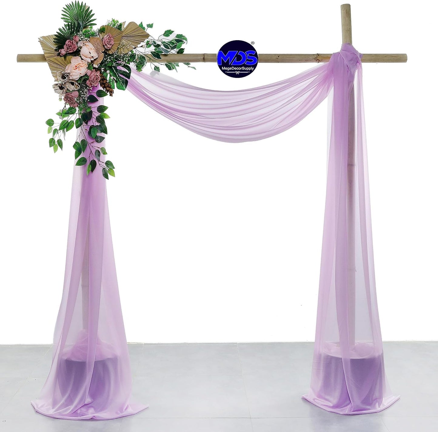MDS Halloween Chiffon Draping Fabric - 2 Panel, 30" Wide x 50ft Long - Sheer Spooky Arbor & Canopy Drapery for Haunted House Backdrops, Party Ceilings, DIY Costumes & Themed Events - Orchid