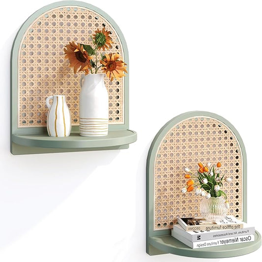 Arched Rattan Wall Shelf by LUPWNEKA