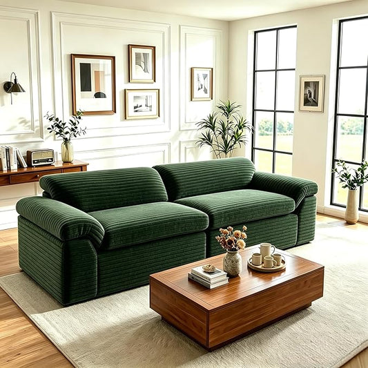 Vesgantti 118" Modular Sectional Couch, Comfy Corduroy Upholstered Cloud Couches by Vesgantti