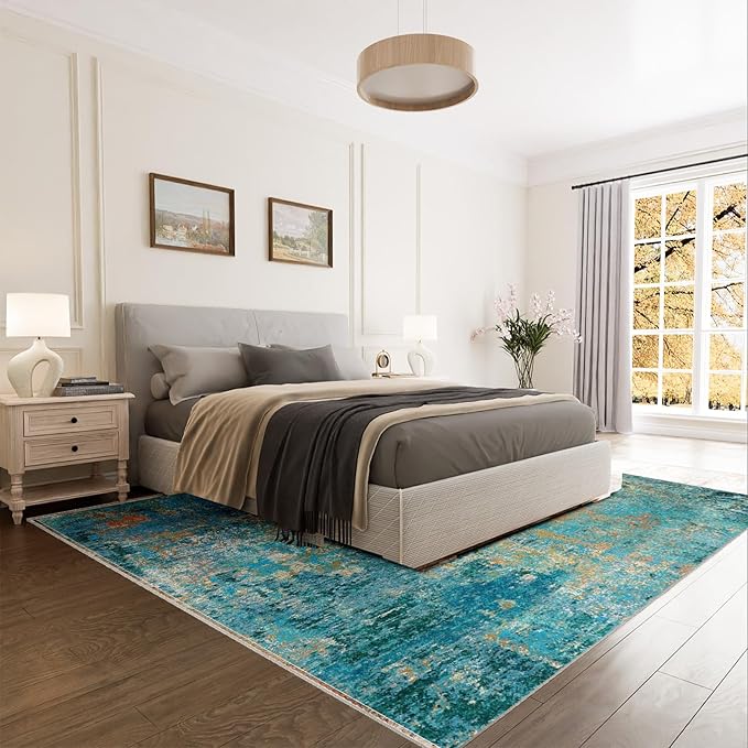 RELEANY Washable Area Rugs 9'x12' Non-Slip Modern Abstract Soft - Image 9