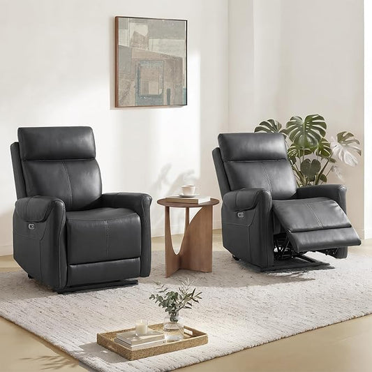 KISLOT Leather Recliner Chair Set of 2, Wall Hugger RV Recliners by Kislot