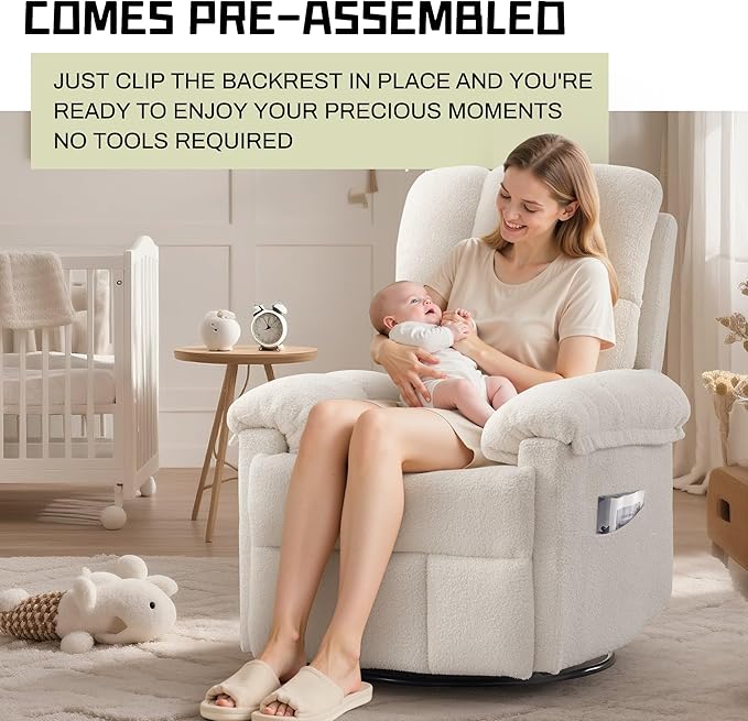 Korser Recliner Chair, Swivel Rocker Recliner Chair - Image 9