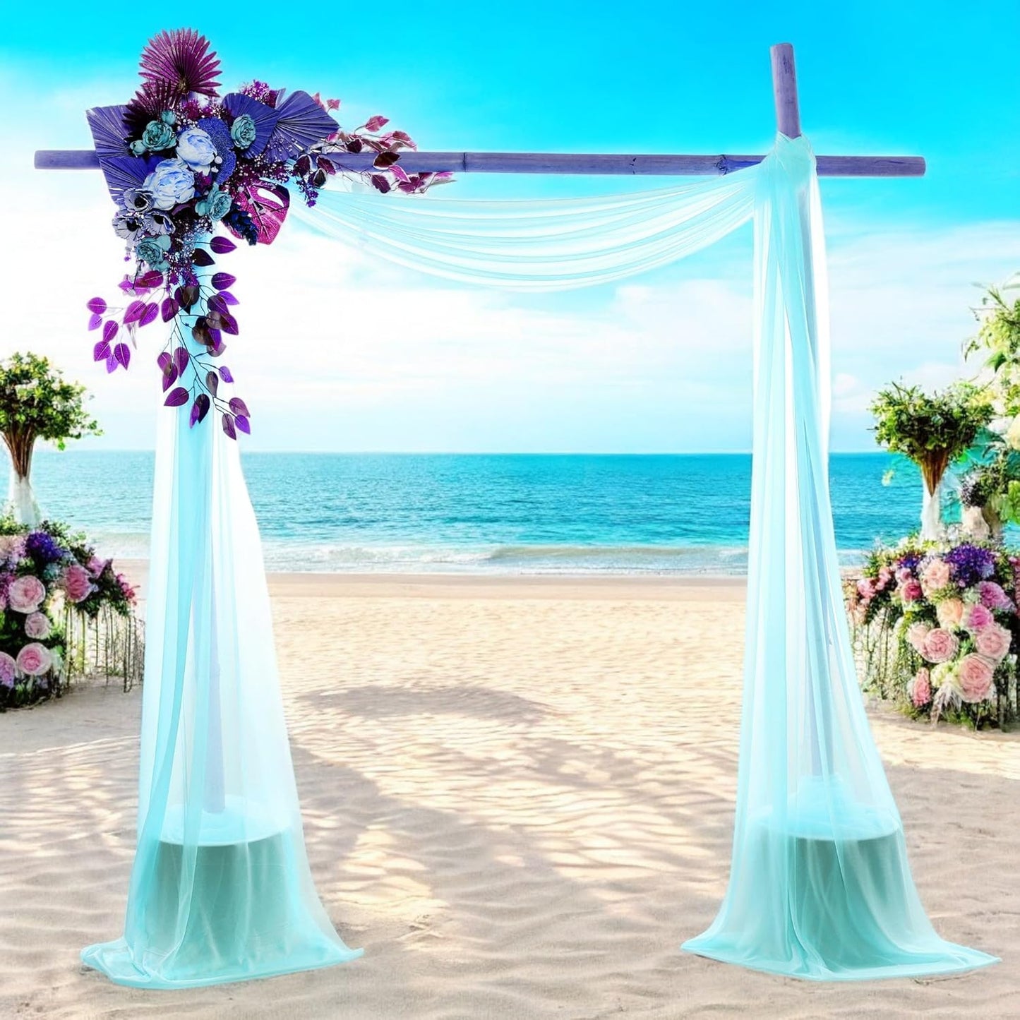 MDS Halloween Chiffon Draping Fabric - 1 Panel, 30" Wide x 75ft Long - Sheer Spooky Arbor & Canopy Drapery for Haunted House Backdrops, Party Ceilings, DIY Costumes & Themed Events - Teal