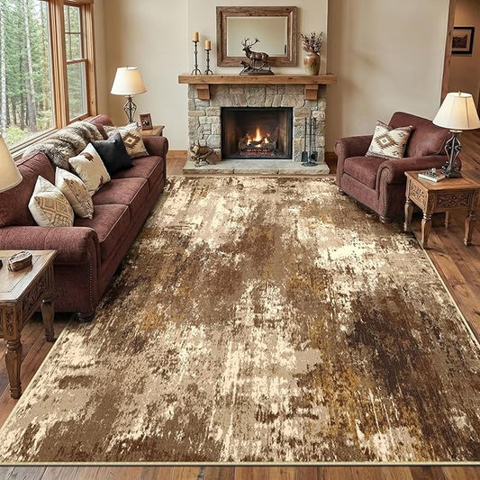 RELEANY Washable Area Rugs 10'x14 Non-Slip Modern Abstract Soft by RELEANY