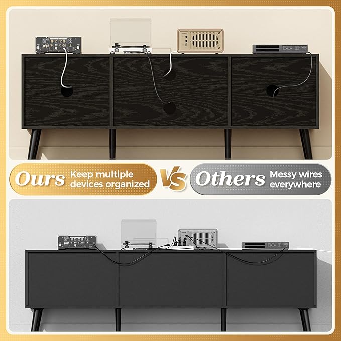 SUPERJARE TV Stand for 55 Inch TV, Entertainment Center - Image 5