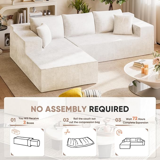 Homall 108" Modular Sectional Sofa, Boneless Couch - Image 4