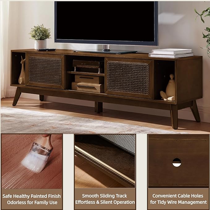LKTART 68 Inch Mid Century Modern TV Stands - Image 6