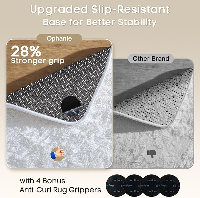 Ophanie Small Rug Washable Non Slip Throw Bedside Area Rugs, Fluffy Soft Mini - Image 4