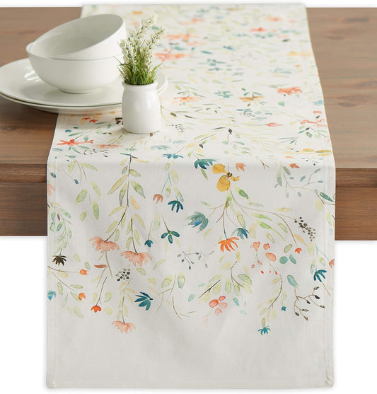 Maison d' Hermine Table runner 100% Cotton Double Layer Table Runners 72 inches long Decorative for Home Kitchen Dining Party Baby Shower Wedding Bridal Shower Spring Summer (Colmar, 14.50" x 72")