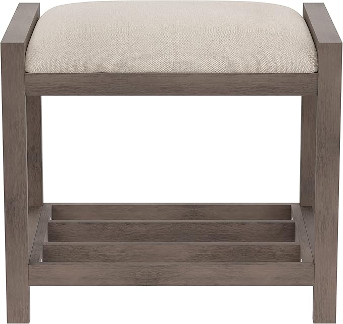 Hillsdale Furniture Amelia Vanity Stool, Antique Gray - Image 8