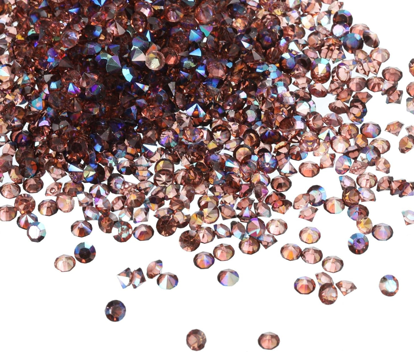 PATIKIL 14000Pcs Wedding Table Scatter Confetti Crystals 3mm Acrylic Diamonds Vase Fillers Gems for Table Centerpiece Decorations Bridal Shower Party, Dark Brown AB
