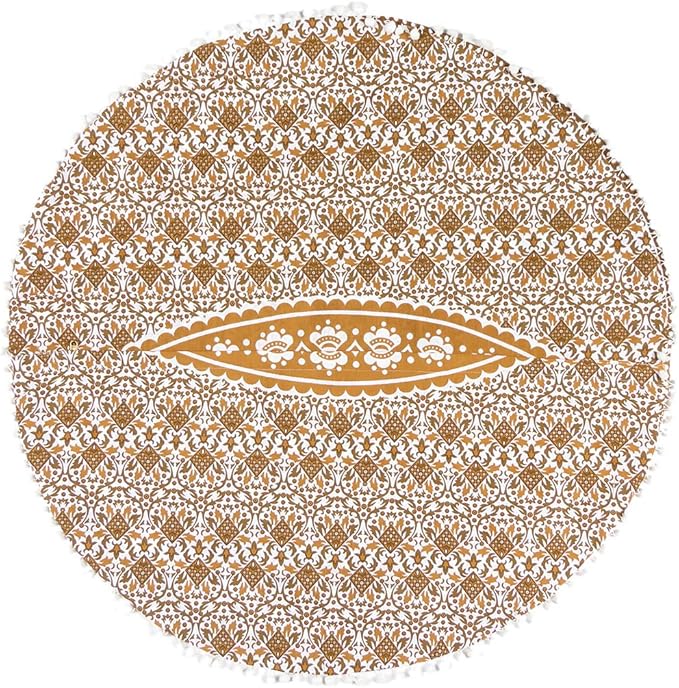 32" Brown White Floor Meditation Pillow Cushion Seating Throw Cover Hippie - Image 6