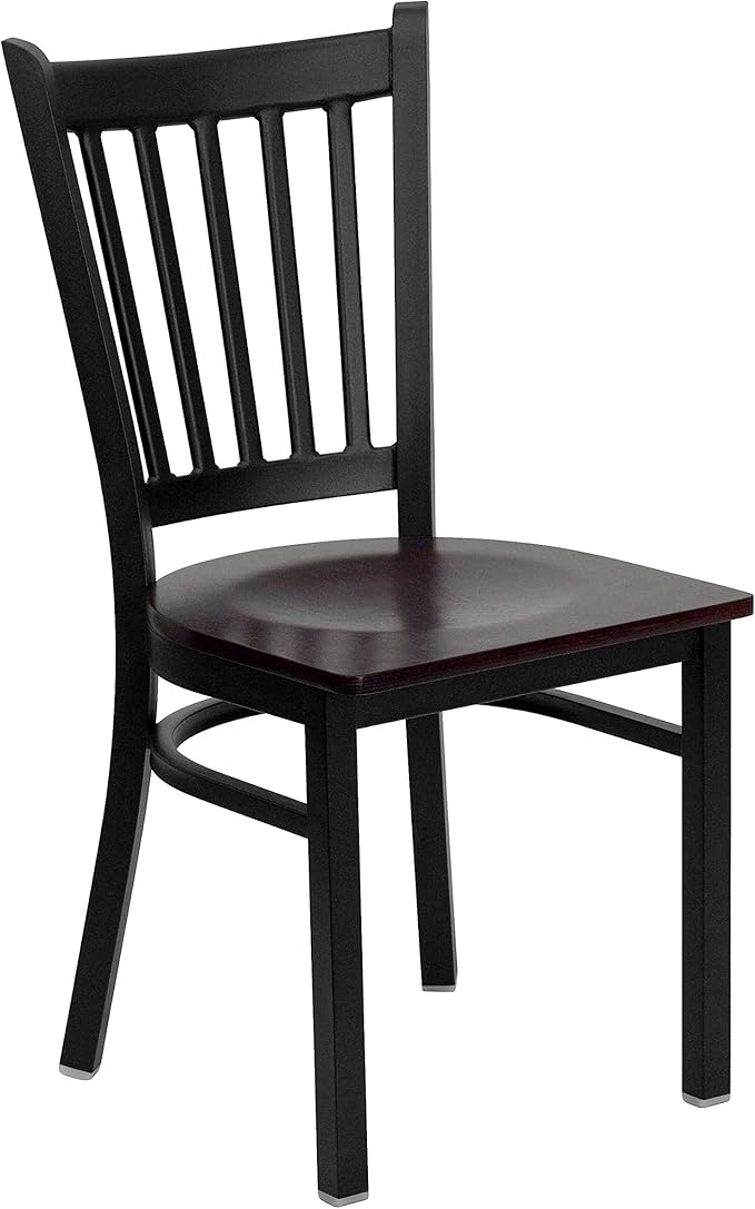Flash Furniture HERCULES Series Black Vertical Back Metal Restaurant Chair by FlashFurniture