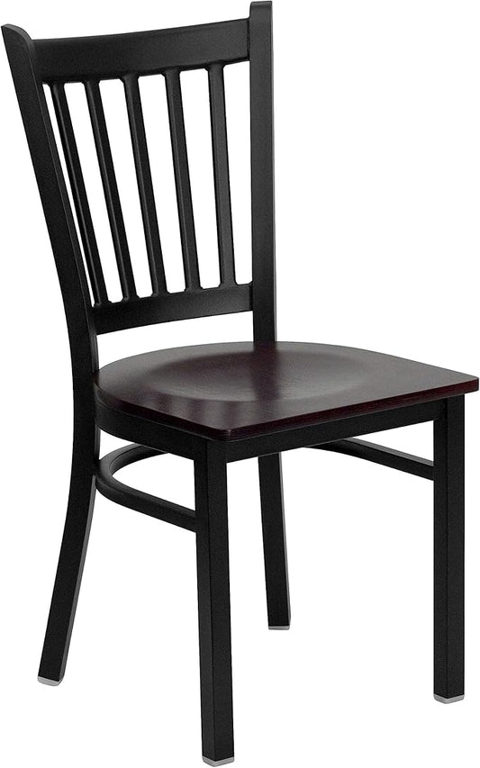 Flash Furniture HERCULES Series Black Vertical Back Metal Restaurant Chair by FlashFurniture