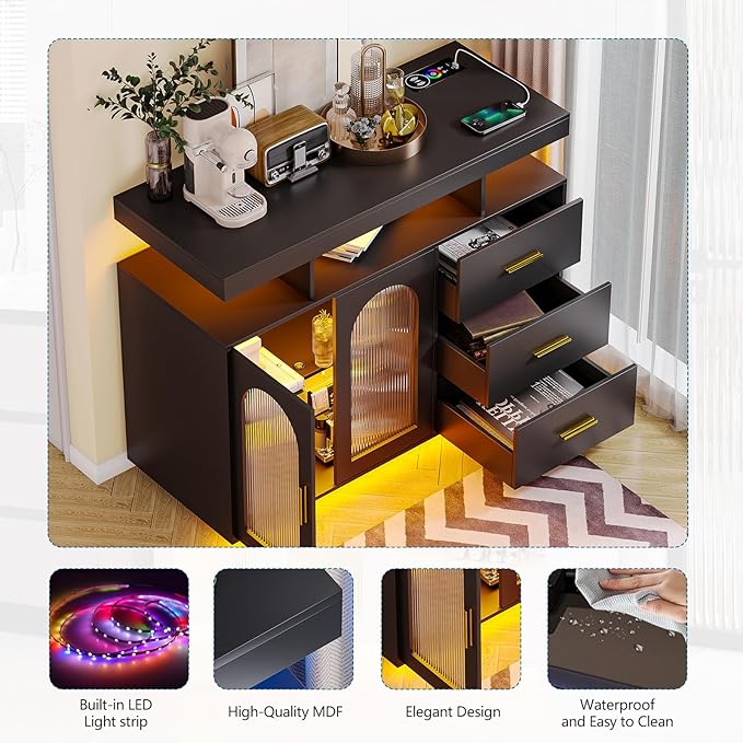 HNEBC LED Sideboard Buffet - Image 8