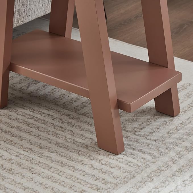 Roundhill Furniture Athens Contemporary Wood Shelf Side Table in Red - Image 6