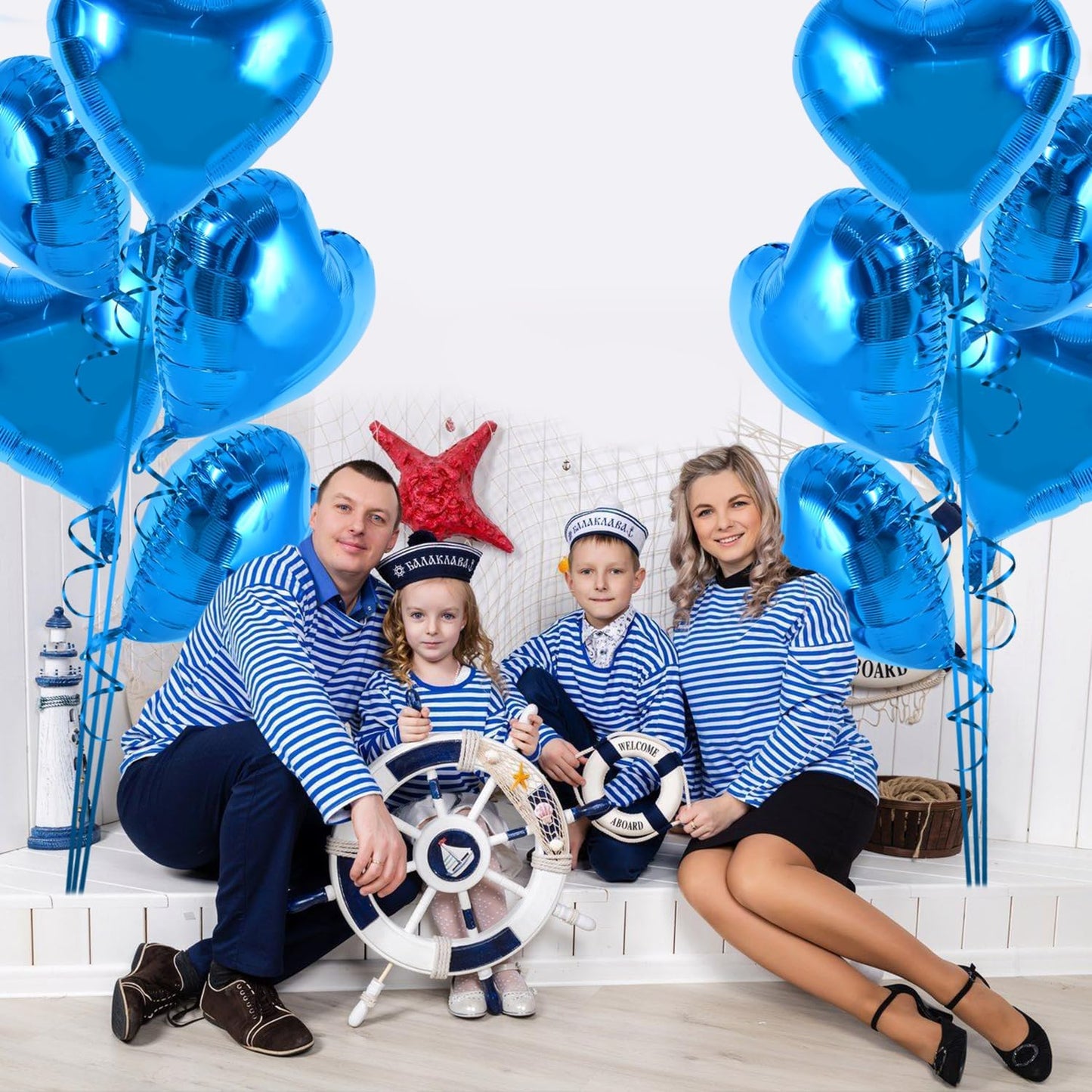 TONIFUL 30Pcs 18 Inch Blue Heart Balloons Blue Heart Shape Foil Mylar Balloons Decoration for Birthday Valentine's Day Wedding Bridal Shower Anniversary Engagement Party Supplies