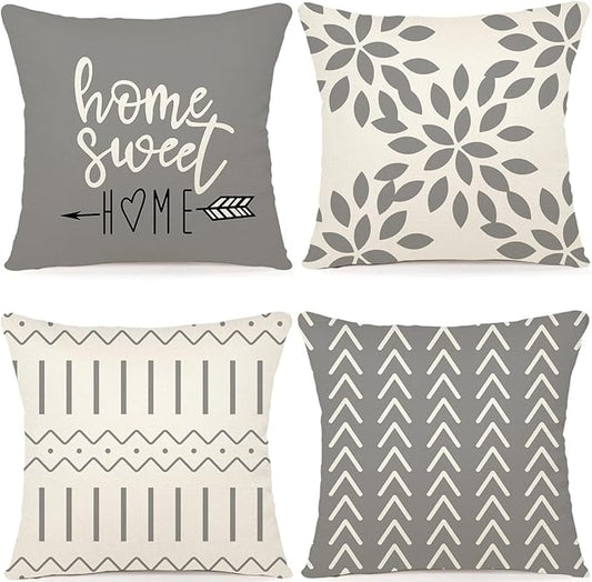 YCOLL Pillow Covers 18x18 Set of 4，Modern Sofa Throw Pillow Cover, Decorative by PillowCoversExpert