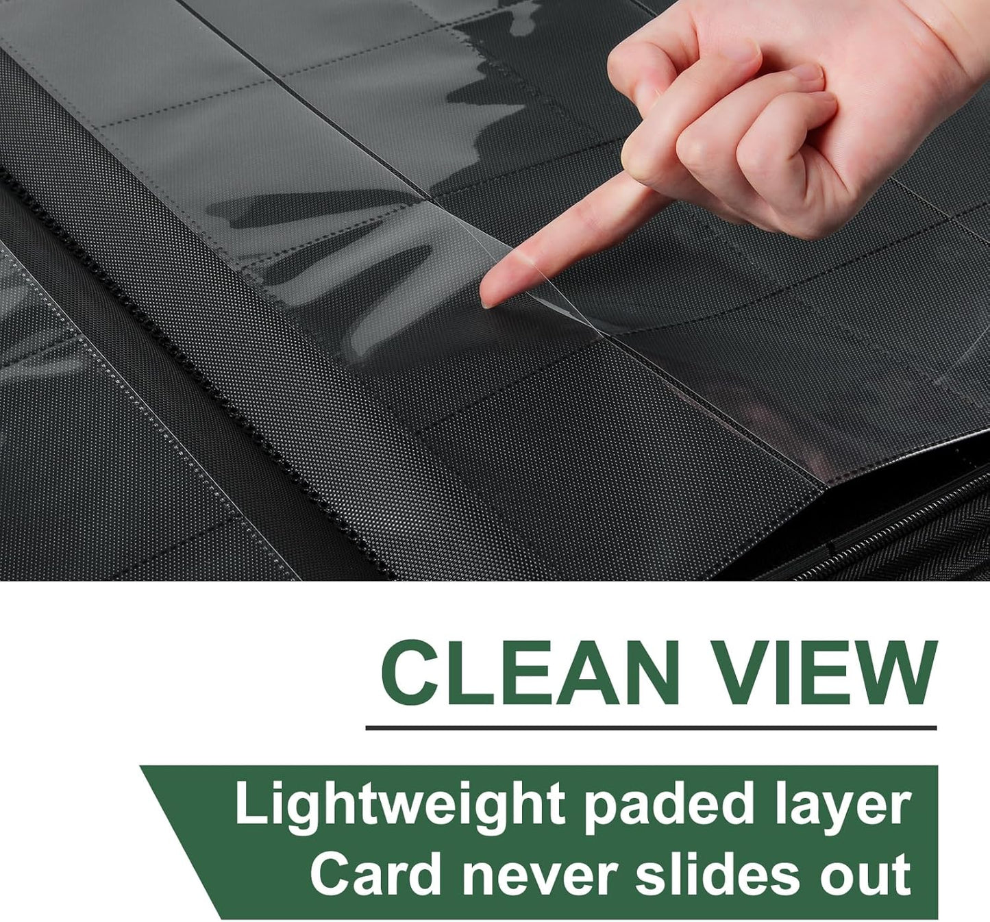 GEAoffice Premium 1000 Trading Card Binder, Large Side Loading 16 Pocket Card Collection Binder Album Folder for MTG, TCG & Sports, Green