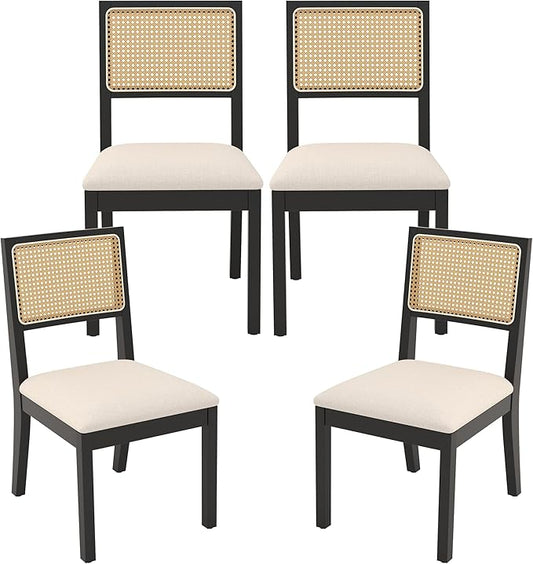 Westice Rattan Dining Chairs Set of 4, Farmhouse Natural Dining Room Chairs by ChairsforHomeLivingRoom