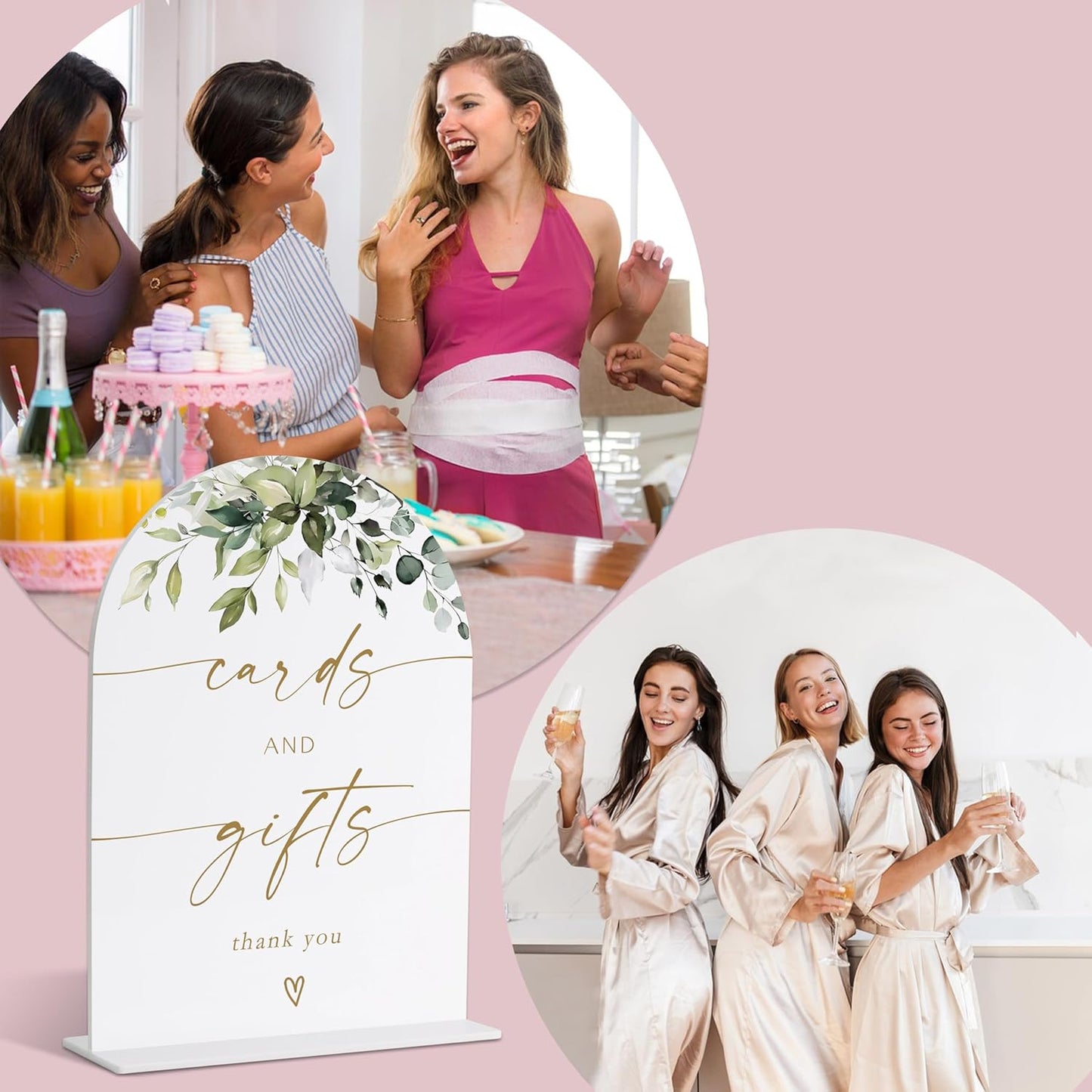 Cards and Gifts Sign, Gift Table Sign, Greenery Gold Bridal Shower Decorations, Wedding Signs for Ceremony and Reception, Engagement Decor, Wedding Table Acrylic Decor, Bachelorette Party Favors - 30