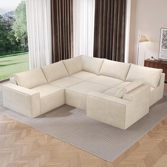 Vesgantti 143.7" Oversized Boneless Couch, Modern 7 Seater Modular Sectional - Image 8