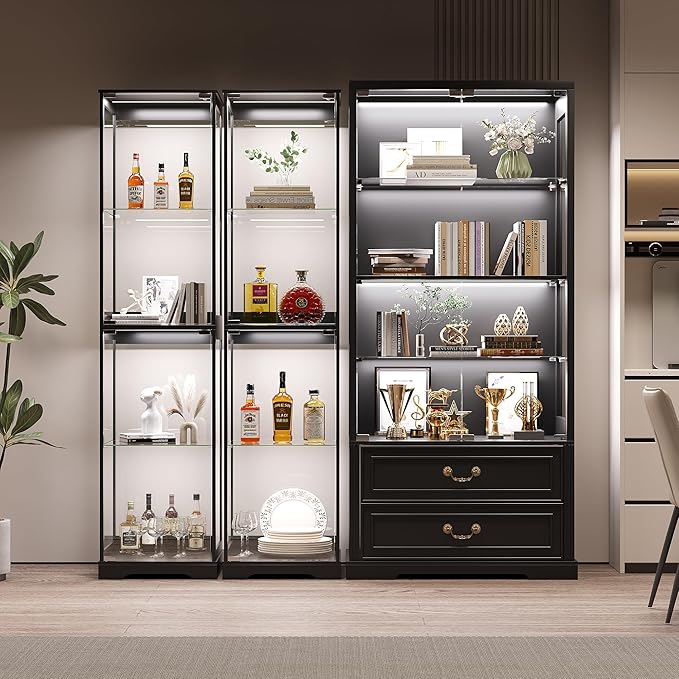 Glass Display Cabinet with Doors, Bookcase - Image 7