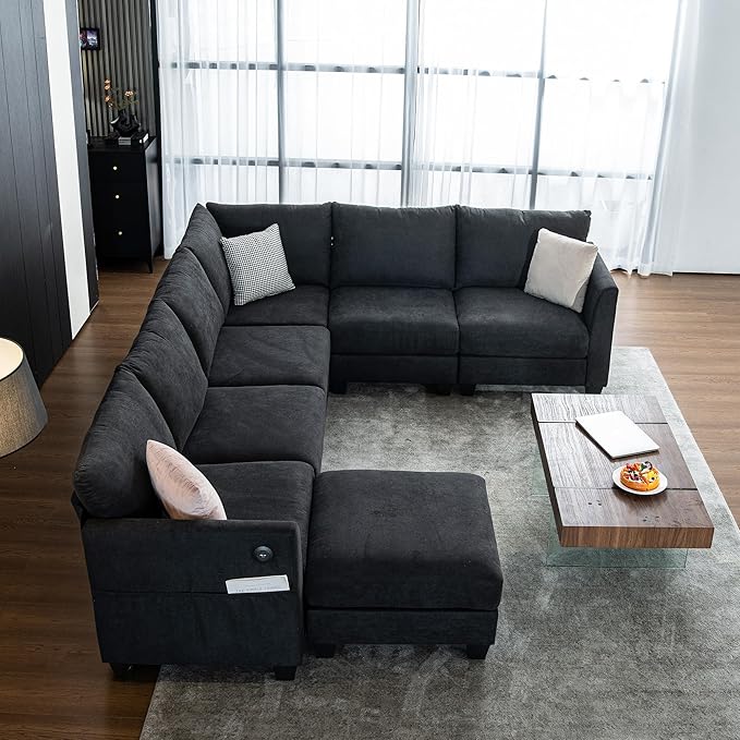 122.8" Large Sectional Couches for Living Room, 6 Seater L Shaped Modular - Image 9
