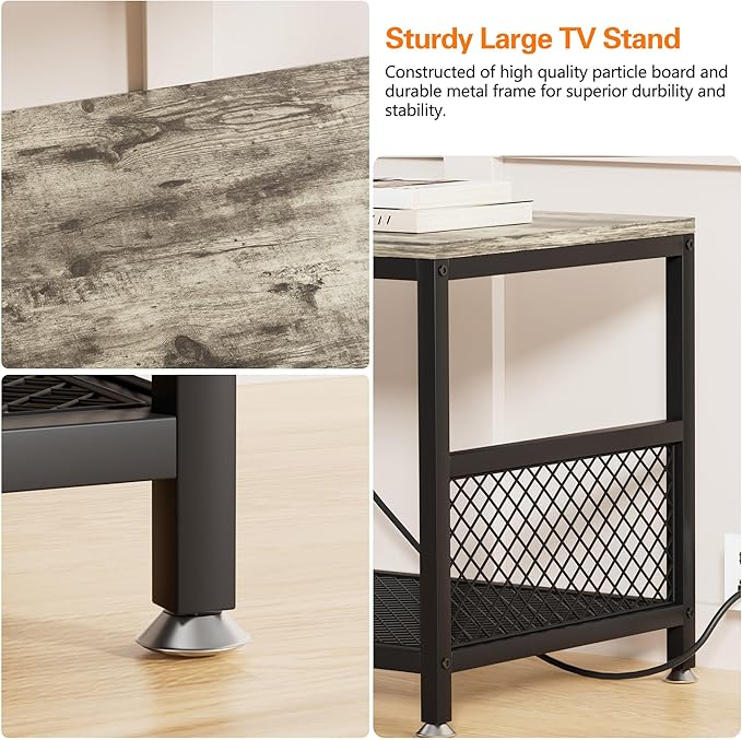 VECELO TV Stand with Power Outlets - Image 7