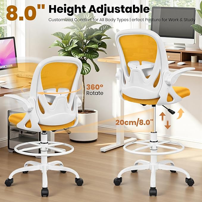 Primy Drafting Chair Tall Office Chair - Image 8