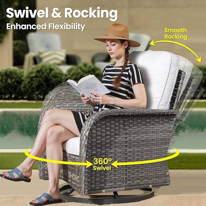ovios 8-Piece Patio Furniture Set, Outdoor Wicker Sofa - Image 2