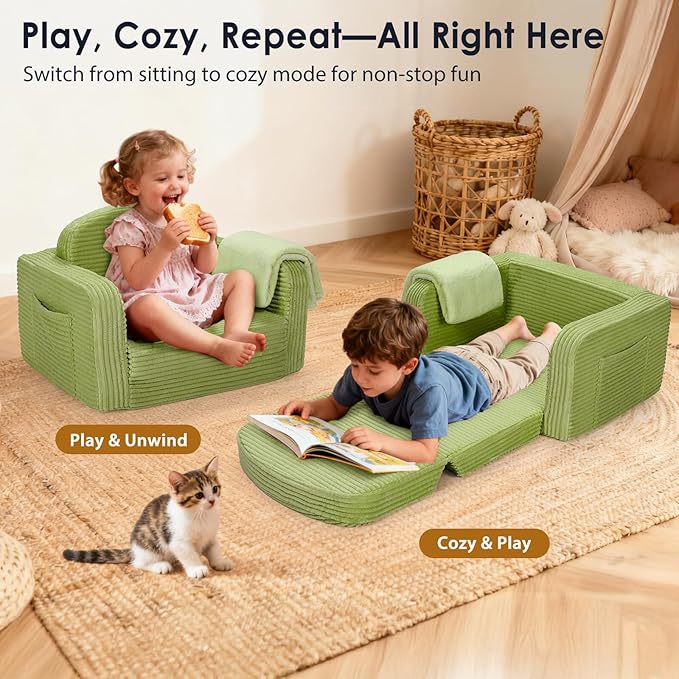 Foryoomi 2 in 1 Convertible Kids Couch - Image 6