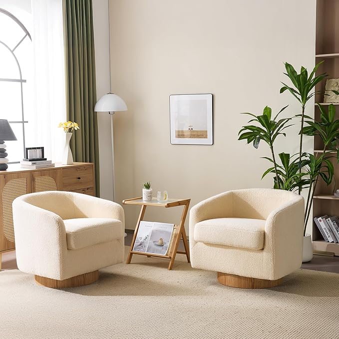 VINGLI 360°Swivel Accent Chairs Set of 2 by VINGLI