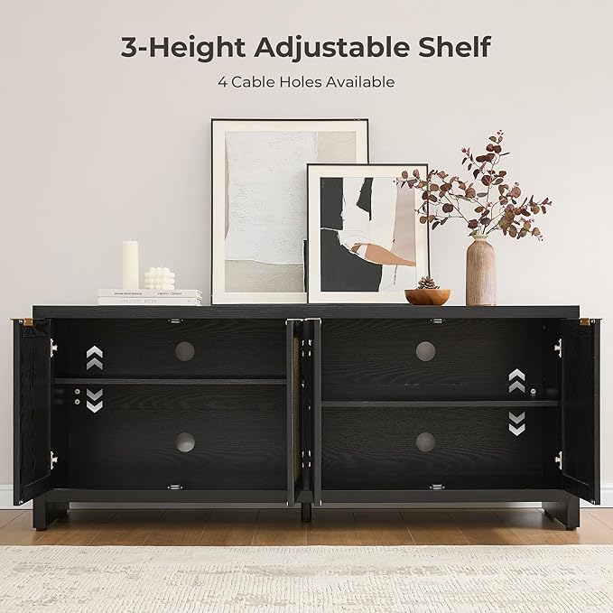 SICOTAS TV Stand for Living Room Boho Entertainment Center for Bedroom - Image 4