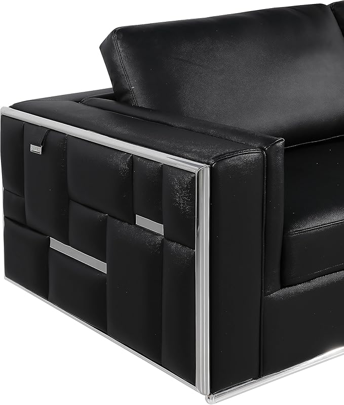 Blackjack Furniture Catania Modern Top Grain Italian Leather Sofa Set - Image 5