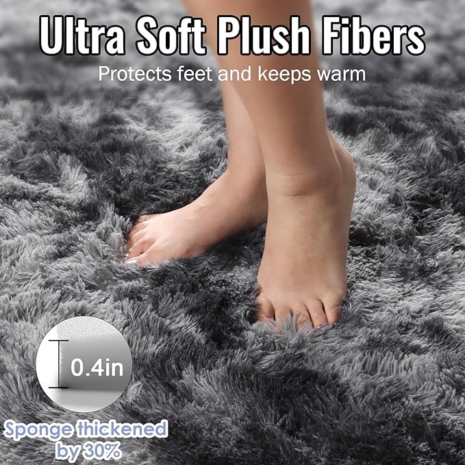 PAGISOFE Abstract Shaggy Area Rug 6x9 Feet, Plush Fluffy Rugs - Image 2